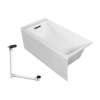 Transolid UATLN603022-L-MB Unity AFR 60-in x 30-in x 22-in Alcove Acrylic Bathtub Kit With Left Hand Drain, White/Matte Black