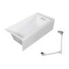 Transolid UATLN603215-R-BN Unity 60-in x 32-in x 15-in Alcove Acrylic Bathtub Kit With Right Hand Drain, White/Brushed Nickel