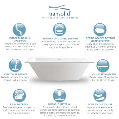 Transolid Zero 66in Drop-in Bathtub