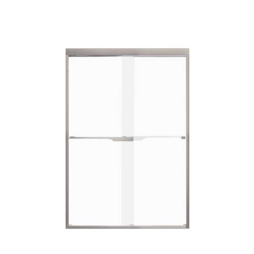 Transolid FBPT487008F-J-BN Frederick 45.75-47 in. W x 70 in. H Semi-Frameless Bypass Shower Door in Brushed Stainless with Frosted Glass