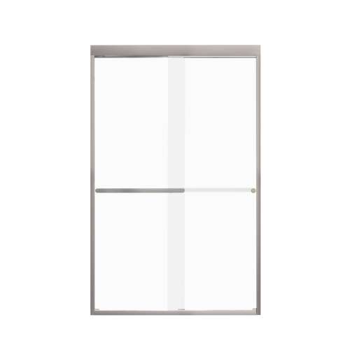 Transolid FBPT487608F-R-BN Frederick 45.75-47 in. W x 76 in. H Semi-Frameless Bypass Shower Door in Brushed Stainless with Frosted Glass
