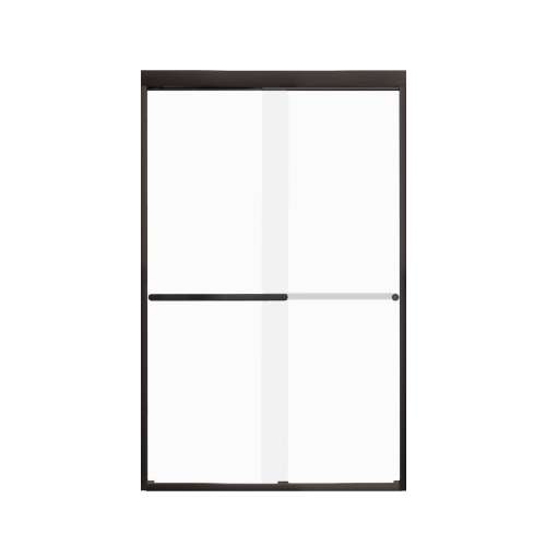 Transolid FBPT487608F-R-MB Frederick 45.75-47 in. W x 76 in. H Semi-Frameless Bypass Shower Door in Matte Black with Frosted Glass