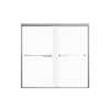 Transolid FBPT605808F-J-BN Frederick 57.75-59 in. W x 58 in. H Semi-Frameless Bypass Shower Door in Brushed Stainless with Frosted Glass