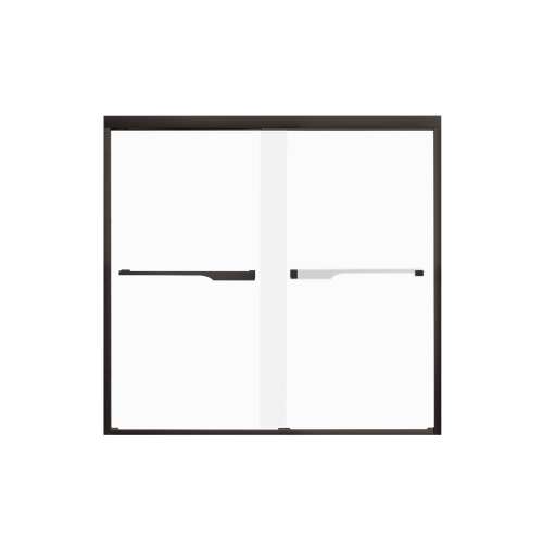 Transolid FBPT605808F-J-MB Frederick 57.75-59 in. W x 58 in. H Semi-Frameless Bypass Shower Door in Matte Black with Frosted Glass