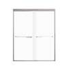 Transolid FBPT607608F-J-BN Frederick 57.75-59 in. W x 76 in. H Semi-Frameless Bypass Shower Door in Brushed Stainless with Frosted Glass