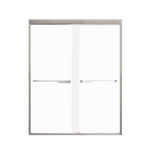 Transolid FBPT607608F-J-BN Frederick 57.75-59 in. W x 76 in. H Semi-Frameless Bypass Shower Door in Brushed Stainless with Frosted Glass