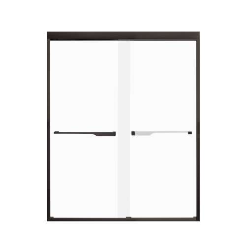 Transolid FBPT607608F-J-MB Frederick 57.75-59 in. W x 76 in. H Semi-Frameless Bypass Shower Door in Matte Black with Frosted Glass