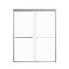Transolid FBPT607608F-T-BN Frederick 57.75-59 in. W x 76 in. H Semi-Frameless Bypass Shower Door in Brushed Stainless with Frosted Glass