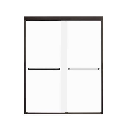 Transolid FBPT607608F-T-MB Frederick 57.75-59 in. W x 76 in. H Semi-Frameless Bypass Shower Door in Matte Black with Frosted Glass