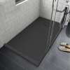 Transolid FZSDT6036-09 Trimslate 60-in x 36-in Shower Base with Adjustable Double Threshold and End Drain, Black