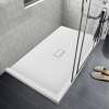 Transolid FZSDT7940C-31 Trimslate 79-in x 40-in Shower Base with Adjustable Double Threshold and Center Drain, White
