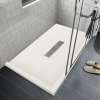 Transolid FZSDT6336C-32 Trimslate 63-in x 36-in Shower Base with Adjustable Double Threshold and Center Drain, Cameo