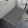 Transolid FZSDT7940C-40 Trimslate 79-in x 40-in Shower Base with Adjustable Double Threshold and Center Drain, Dark Grey
