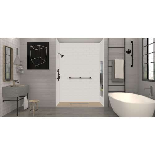 Transolid FZSP7248C-33 Trimslate Plus 72-in x 48-in Zero Threshold Shower Base with Center Drain, Beach