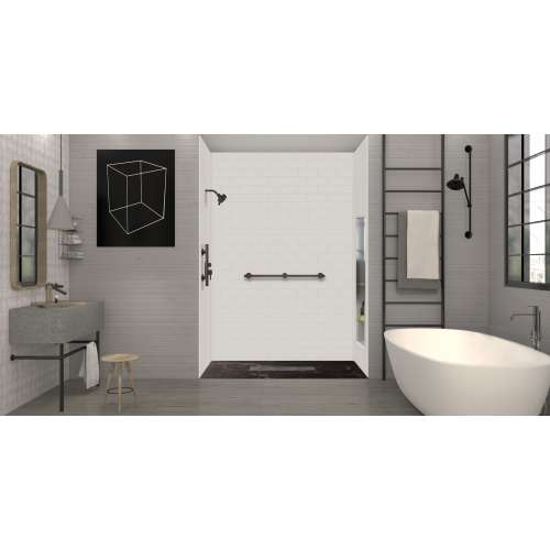 Transolid FZSP6036C-61 Trimslate Plus 60-in x 36-in Zero Threshold Shower Base with Center Drain, Sterling Black