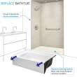 Transolid FZSR6336-32 Trimslate 63-in x 36-in Zero Threshold Tub Replacement Shower Base with End Drain, Cameo