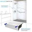 Transolid FZSR6336-40 Trimslate 63-in x 36-in Zero Threshold Tub Replacement Shower Base with End Drain, Dark Grey