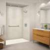 Transolid FZSR6336-32 Trimslate 63-in x 36-in Zero Threshold Tub Replacement Shower Base with End Drain, Cameo