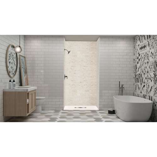 Transolid FZS4836C-32 Trimslate 48-in x 36-in Zero Threshold Shower Base with Center Drain, Cameo