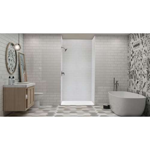 Transolid FZS5140C-31 Trimslate 51-in x 40-in Zero Threshold Shower Base with Center Drain, White