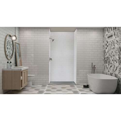 Transolid FZS5140C-40 Trimslate 51-in x 40-in Zero Threshold Shower Base with Center Drain, Dark Grey