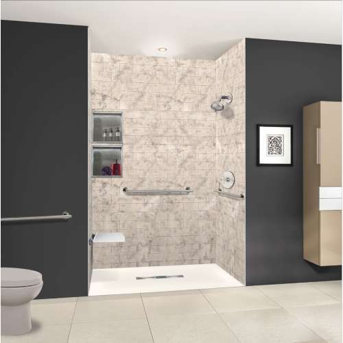 Transolid FZS6642C-32 Trimslate 66-in x 42-in Zero Threshold Shower Base with Center Drain, Cameo