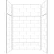 Transolid PWKX60488412-531 Prodigy 60-in x 48-in x 96-in Shower Wall Kit with Extension, White Horizontal Tile