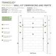 Transolid PWKX60487224-531 Prodigy 60-in x 48-in x 96-in Shower Wall Kit with Extension, White Horizontal Tile