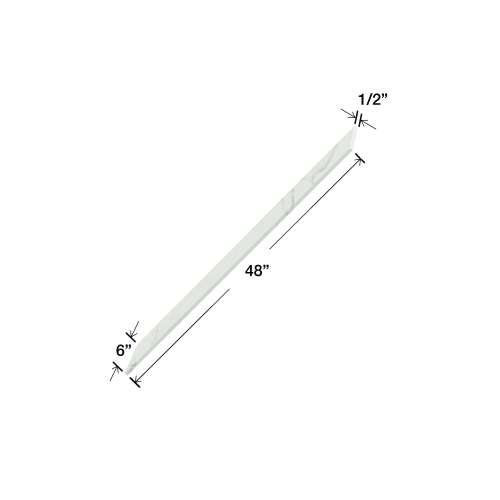 Transolid WC648-181 Lusso .5-in x 6-in x 48-in Surface Wall Cap, Palladio White