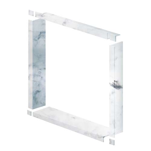 Transolid WTBK487-47 Saramar 48-in x 48-in x 7.5-in Window Trim, White Venito