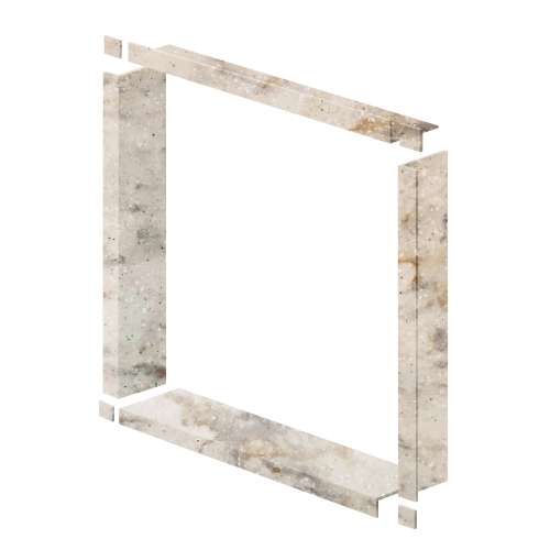 Transolid WTBK487-48 Saramar 48-in x 48-in x 7.5-in Window Trim, Biscotti Marble