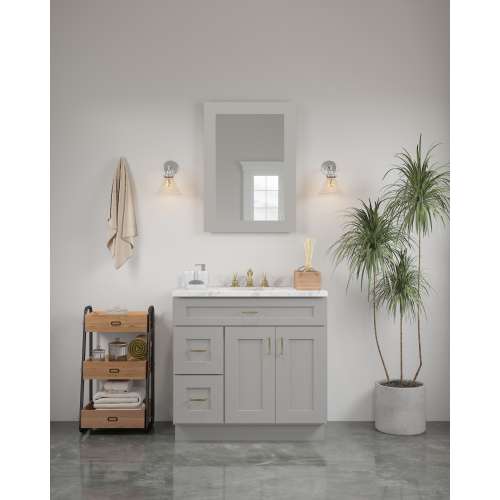 24-in x 34-in Shaker Framed Vanity Mirror, Light Grey, VM2434-MR-FR01-LG