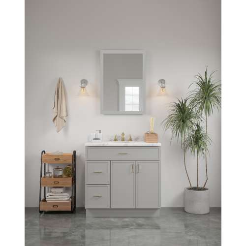 24-in x 34-in Slim Shaker Framed Vanity Mirror, Light Grey, VM2434-MR-FR02-LG