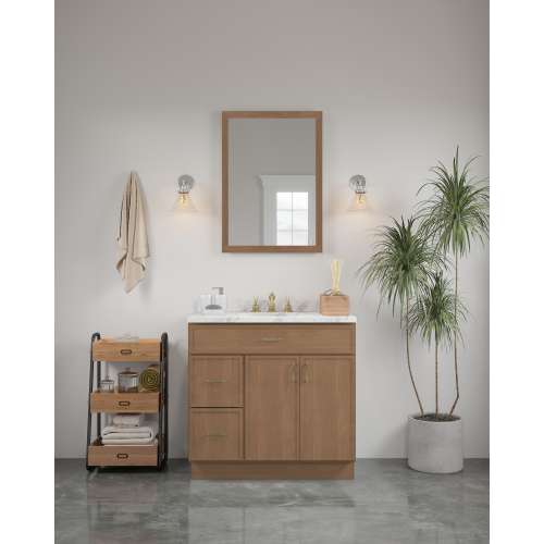 24-in x 34-in Slim Shaker Framed Vanity Mirror, Tan Wood, VM2434-MR-FR02-TW