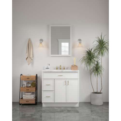 24-in x 34-in Slim Shaker Framed Vanity Mirror, White, VM2434-MR-FR02-WH