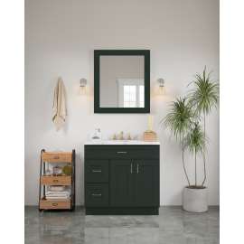 30-in x 34-in Shaker Framed Vanity Mirror, Green, VM3034-MR-FR01-GR