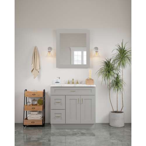 30-in x 34-in Shaker Framed Vanity Mirror, Light Grey, VM3034-MR-FR01-LG
