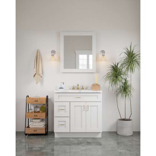 30-in x 34-in Shaker Framed Vanity Mirror, White, VM3034-MR-FR01-WH