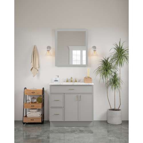 30-in x 34-in Slim Shaker Framed Vanity Mirror, Light Grey, VM3034-MR-FR02-LG