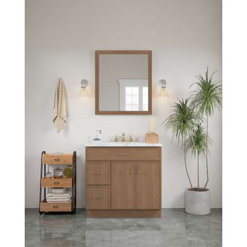 30-in x 34-in Slim Shaker Framed Vanity Mirror, Tan Wood, VM3034-MR-FR02-TW