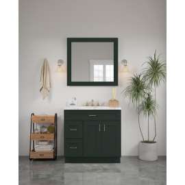 36-in x 34-in Shaker Framed Vanity Mirror, Green, VM3634-MR-FR01-GR