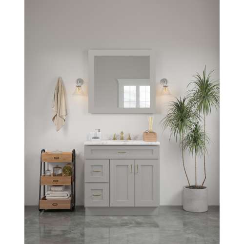 36-in x 34-in Shaker Framed Vanity Mirror, Light Grey, VM3634-MR-FR01-LG