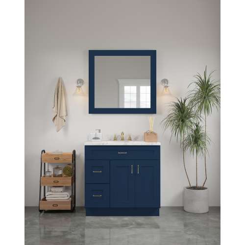 36-in x 34-in Shaker Framed Vanity Mirror, Navy Blue, VM3634-MR-FR01-NB
