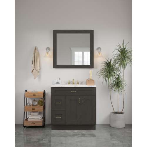 36-in x 34-in Shaker Framed Vanity Mirror, Smokey Grey, VM3634-MR-FR01-SG