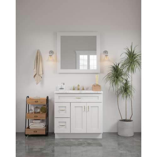 36-in x 34-in Shaker Framed Vanity Mirror, White, VM3634-MR-FR01-WH