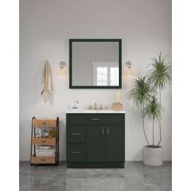 36-in x 34-in Slim Shaker Framed Vanity Mirror, Green, VM3634-MR-FR02-GR