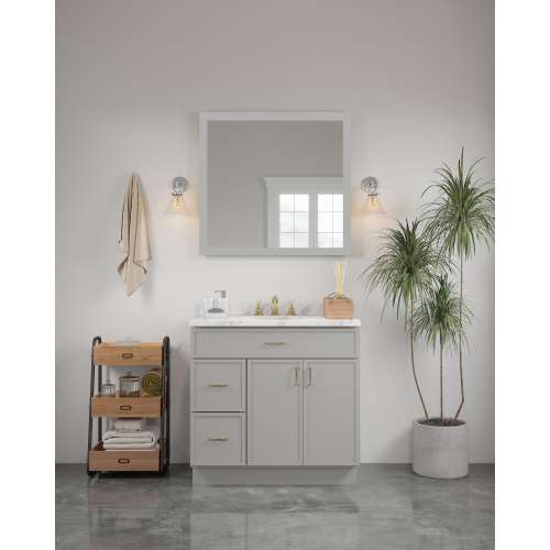36-in x 34-in Slim Shaker Framed Vanity Mirror, Light Grey, VM3634-MR-FR02-LG