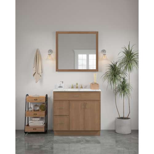 36-in x 34-in Slim Shaker Framed Vanity Mirror, Tan Wood, VM3634-MR-FR02-TW