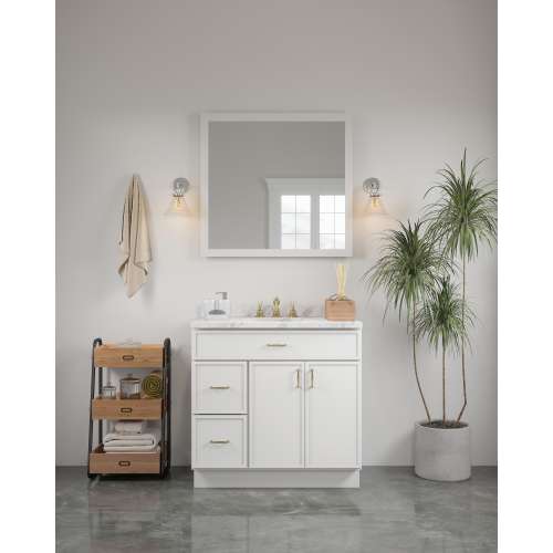 36-in x 34-in Slim Shaker Framed Vanity Mirror, White, VM3634-MR-FR02-WH