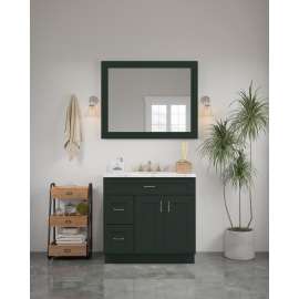 42-in x 34-in Shaker Framed Vanity Mirror, Green, VM4234-MR-FR01-GR